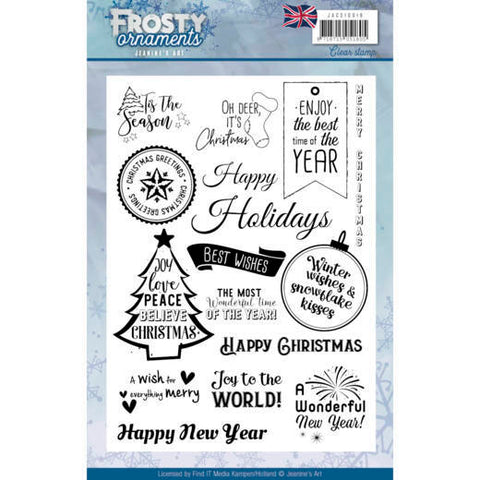 Frosty Ornaments Text Clear Stamps Jeanine's Art JACS10019