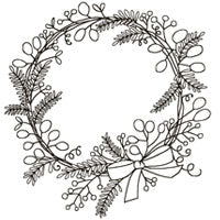 Woodware Clear Singles - Sketchy Wreath JGS462