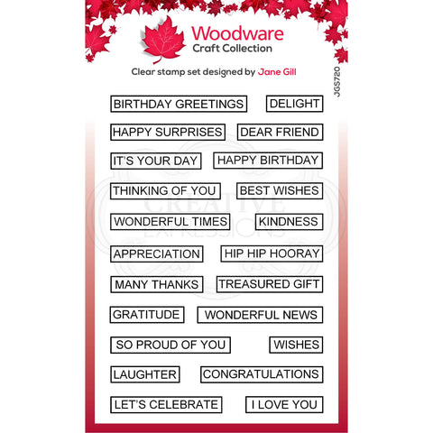 Word Fragments Clear Magic Singles Woodware Craft Collection Acrylic Stamp Set JGS720