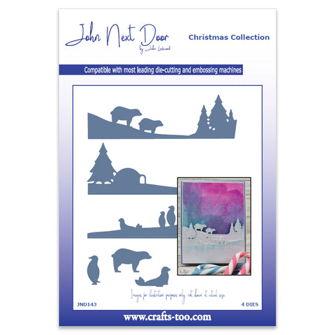 John Next Door Christmas Dies Polar Scenes (4pcs) JND143