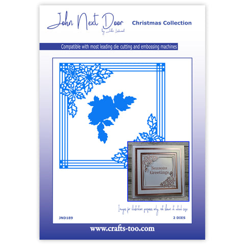 Pinstripe Poinsettia Frame Die John Next Door Christmas Collection Dies JND189