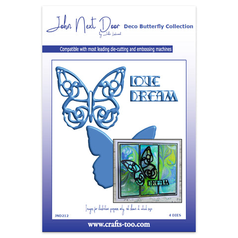 Large Deco Butterfly Deco Butterfly Collection Dies (4pcs) John Next Door By John Lockwood JND212