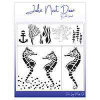 John Next Door Mask Stencil Seahorse Set of 4 JNDM0021