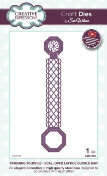 Scalloped Lattice Buckle Bar Craft Dies Finishing Touches Collection Creative Expressions by Sue Wilson CED1453