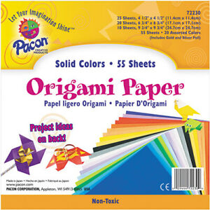 Origami Paper Solid 55 Sheets Non-Toxic Pacon Creative Products 72230