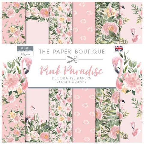 Pink Paradise Decorative Papers 8x8 36 Sheets 150gsm By The Paper Boutique PB1104