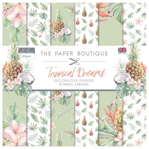 Tropical Dreams Decorative Papers 8x8 36 Sheets 160gsm By The Paper Boutique PB1192