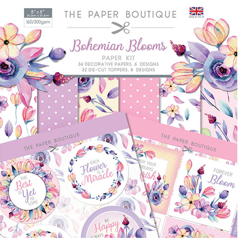 Bohemian Blooms Paper Kit 8x8 Pad 160/300gsm By The Paper Boutique PB1324