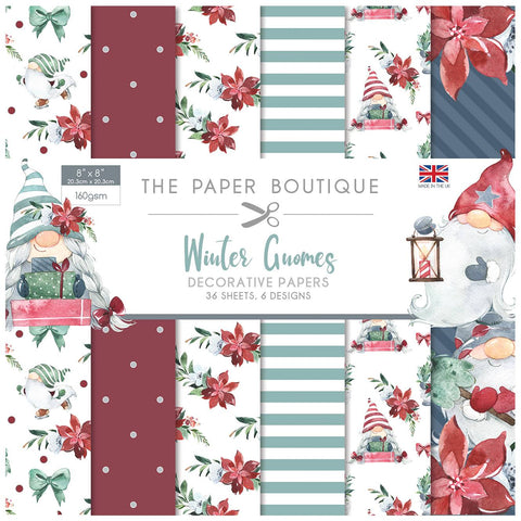 Winter Gnomes Decorative Papers 8x8 36 Sheets 160gsm By The Paper Boutique PB1398