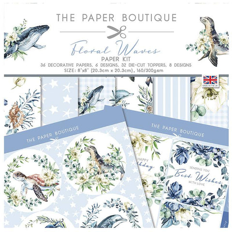 Floral Waves Paper Kit 8x8 36 Sheets 160/300gsm By The Paper Boutique PB1553