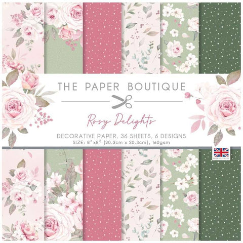 Rosy Delight Decorative Papers 8x8 36 Sheets 150gsm By The Paper Boutique PB1737