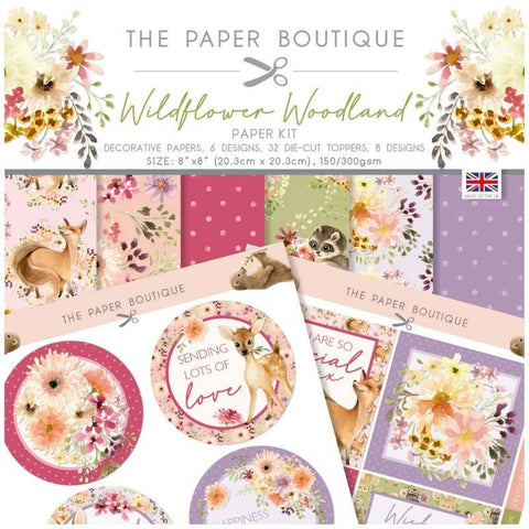 Wildflower Woodland Paper Kit 8x8 36 Sheets 160/300gsm By The Paper Boutique PB1797