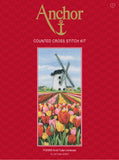 Dutch Tulips Landscape Counted Cross Stitch Kit By Anchor PCE0806