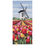 Dutch Tulips Landscape Counted Cross Stitch Kit By Anchor PCE0806