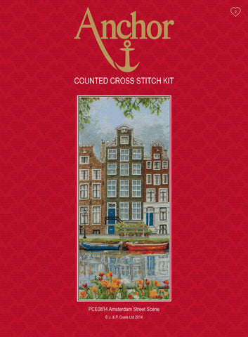 Amsterdam Street Scene Counted Cross Stitch Kit Anchor PCE0814