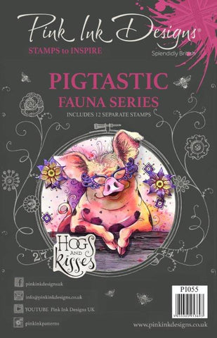 Pigtastic Fauna Series 12 Stamps Set By Pink Ink Designs PI055