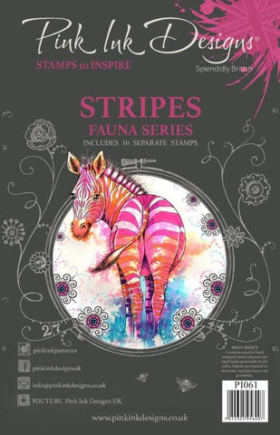 Stripes Fauna Series 10 Stamps Set By Pink Ink Designs PI061