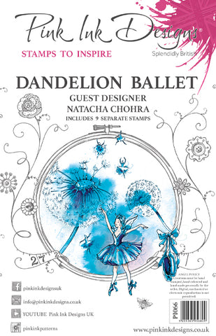 Dandelion Ballet Guest Designer Natacha Chohra 9 Stamps Set By Pink Ink Designs PI066