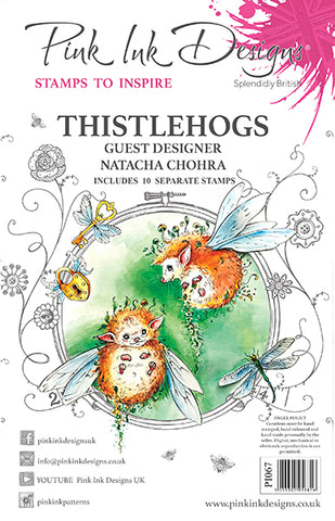 Thistehogs Guest Designer Natacha Chohra 10 Stamps Set By Pink Ink Designs PI067