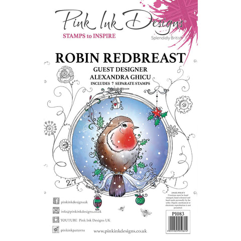 Robin Redbrest Alexandra Ghicu 7 Stamps Set By Pink Ink Designs PI083