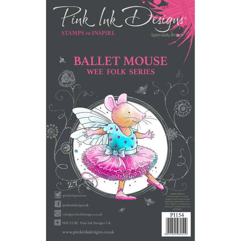 Ballet Mouse Wee Folk Series Stamps Set By Pink Ink Designs PI154