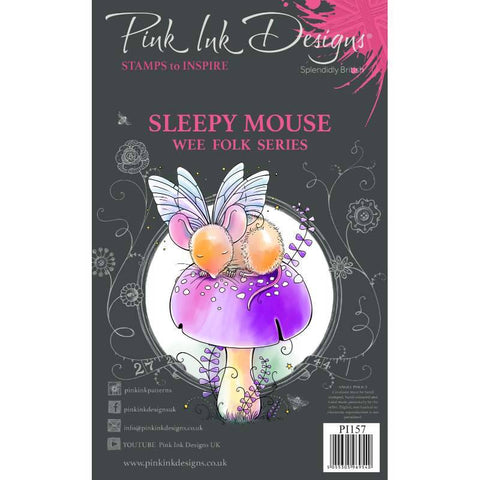 Sleepy Mouse Wee Folk Series Stamps Set By Pink Ink Designs PI157