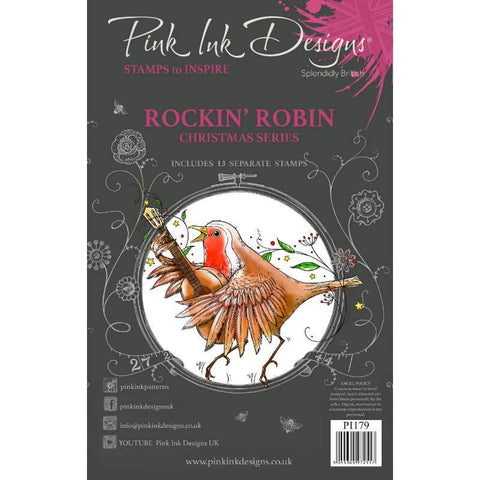 Rockin Robin Christmas Series 13 Stamps Set By Pink Ink Designs PI179