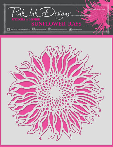 Sunflower Rays Stencil Mask By Pink Ink Designs ST005