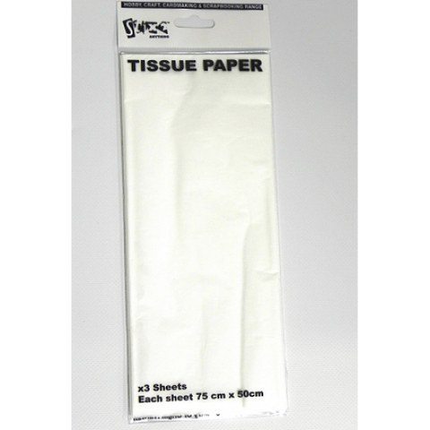 White Tissue Paper - 75cm X 50cm - 3 Sheets