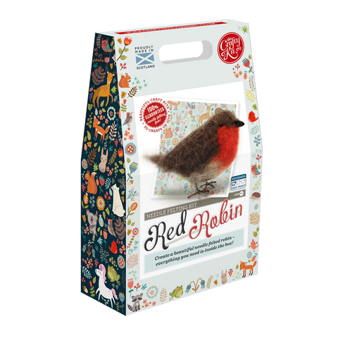 Red Robin Needle Felting Kit Crafting Kit The Crafty Kit Company CKC-NF-134