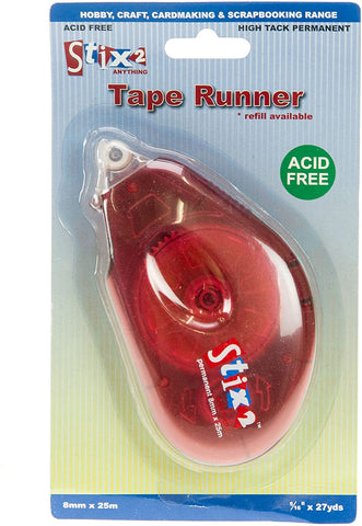 Tape Runner Refillable Acid Free Permanent Glue Tape Pen 25m Stix2 S57269