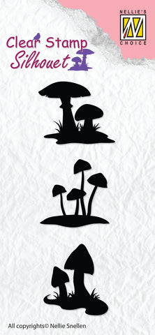 Mushrooms Silhouette Clear Stamps By Nellie Snellen SIL034