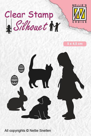 Nellie Snellen Clear Stamps Silhouette Child's Play - Animal Lover SIL050