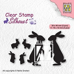 Rabbits Silhouet by Nellie Snellen Nellies Choice SIL082