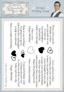 Baroque Birthday Verses A5 Clear Stamp Set Phill Martin