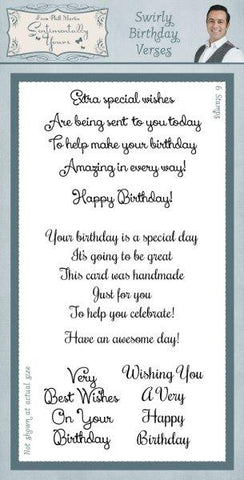 Swirly Birthday Verses Clear Stamps By Phill Martin SYC009