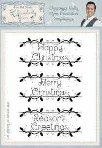 Christmas Holly More Decorative Sentiments A5 Clear Stamp Set By Phill Martin