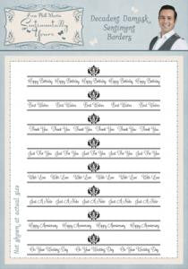 Decadent Damask Sentiment Borders By Phill Martin