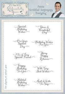 Petite Scribbled Sentiments A5 Clear Stamp Set By Phill Martin