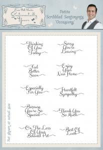 Petite Scribbled Sentiments Occasions A5 Clear Stamp Set By Phill Martin