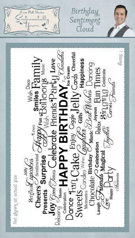 Birthday Sentiment Cloud Rubber Stamp From Phill Martin Sentimentally Yours SYR016