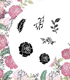 Seasonal Rose Majestix Clear Peg Stamp Set By Card-io