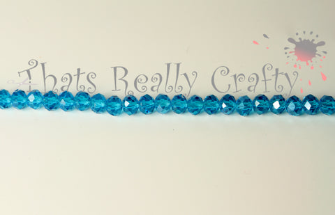 Sky Blue Pearl Luster Crystal Abacus Faceted Suncatcher 6x4mm 100pcs TRC019