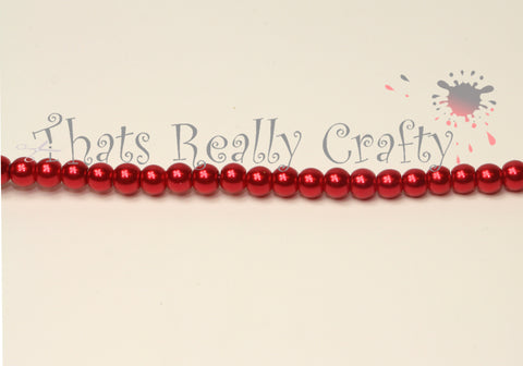 Glass Pearl Crimson Beads 105 pcs 4mm TRC025