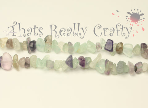 Natural Fluorite Chips Mixed Colour 5~8mm Long Approx 36" Strand TRC029