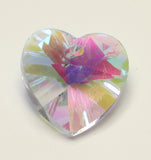 Glass Heart Pendants Violet Faceted AB Colour 14x7mm TRC053