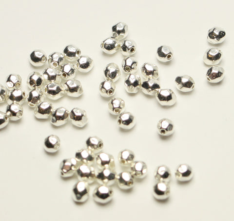 Tibetan Silver Bead Spacers Faceted Oval Lead,Cadmium and Nickel Free Approx 50pcs TRC055