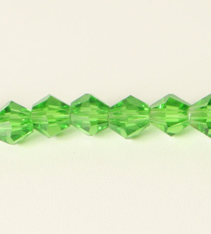 Lime Green Glass Faceted Bicone Beads 4x4mm TRC056