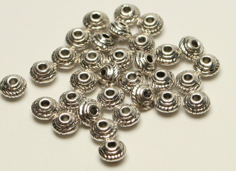 Tibetan Silver Bead Spacers Lead and Cadmium Free Approx 50pcs TRC060