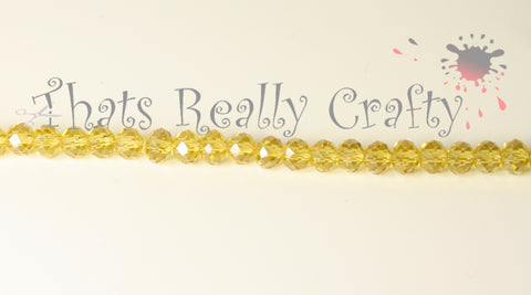 Faceted Abacus Glass Beads Pearl Luster Golden Rod 6x4mm 100pcs TRC069